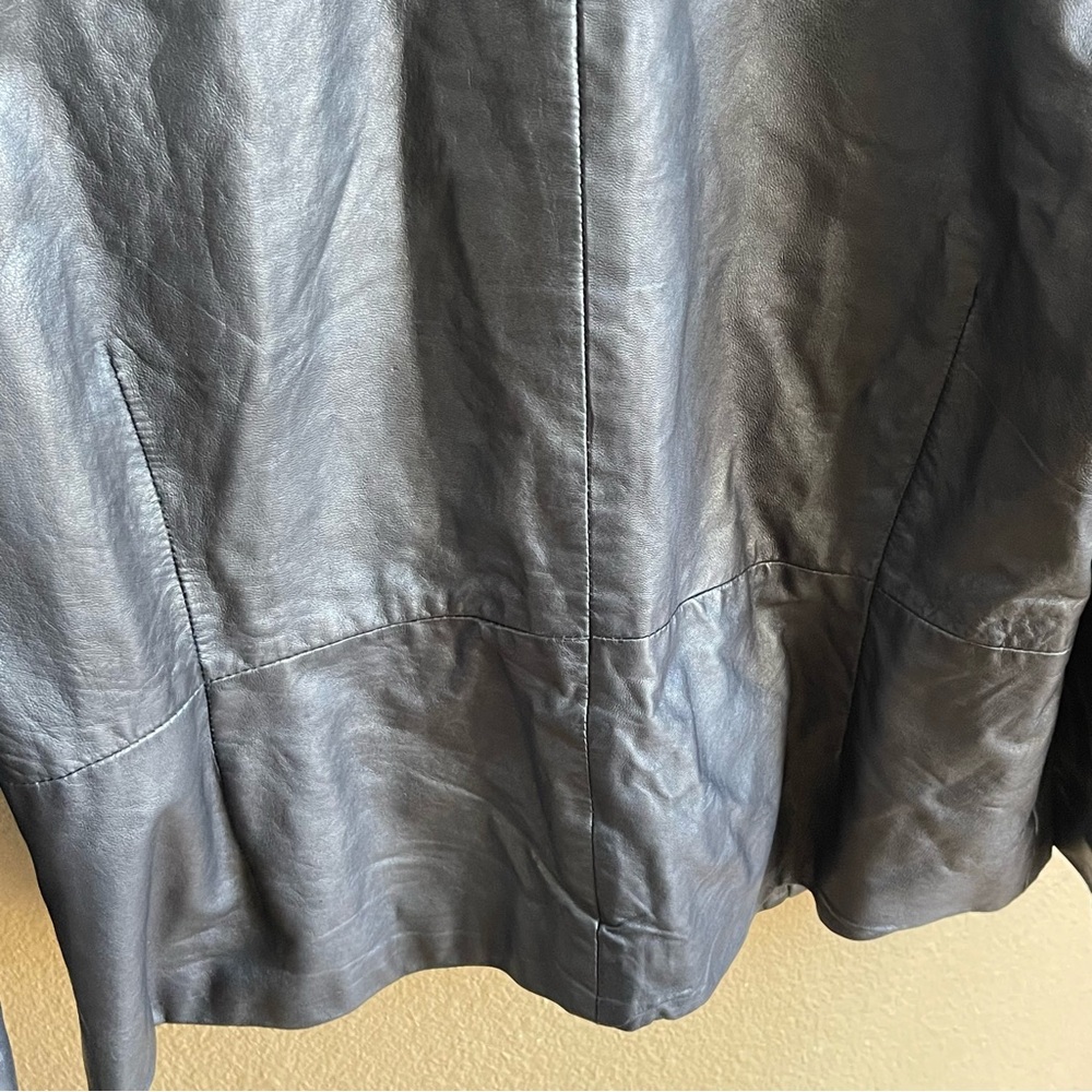 Classiques Entier Genuine Black Leather Jacket Blazer Size XL - Picture 10 of 13
